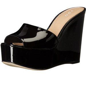 YDN Women High Heels Platform Mules Peep Toe Clogs
